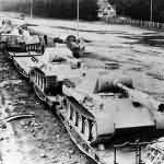 German Panzer V Panther Medium Tanks on Rail Cars 1944