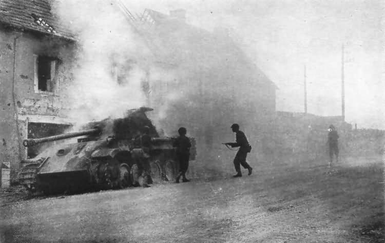 Panther tank knocked out Periers Normandy July 1944