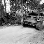 M8 GMC and Panzer Lehr Division Panther tank St Gilles France july 1944