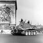 German tank Panther Ausf A of the 1st SS Panzer Division Leibstandarte SS Adolf Hitler, Arc de Triomphe Paris