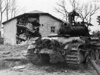 75th Infantry Division GI with Panther Ausf G Grandmenil 30 December 1944
