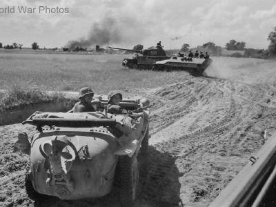 Panther, SdKfz 251 and Schwimmwagen of 5th SS Panzer Division Wiking