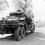 Panzer 3 tank on transport trailer