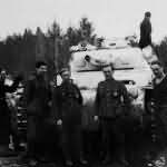 Medium tank Panzer III with winter camouflage