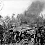 Panzer 35t 713 and german infantry Russia