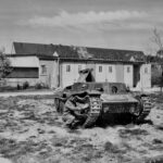 Panzer 38 wreck captured at Manheim hospital April 1945 Germany