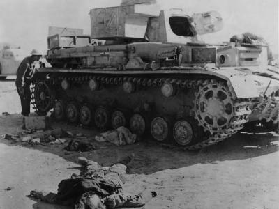 Body of crewman by Knocked Out Panzer IV 414 1942