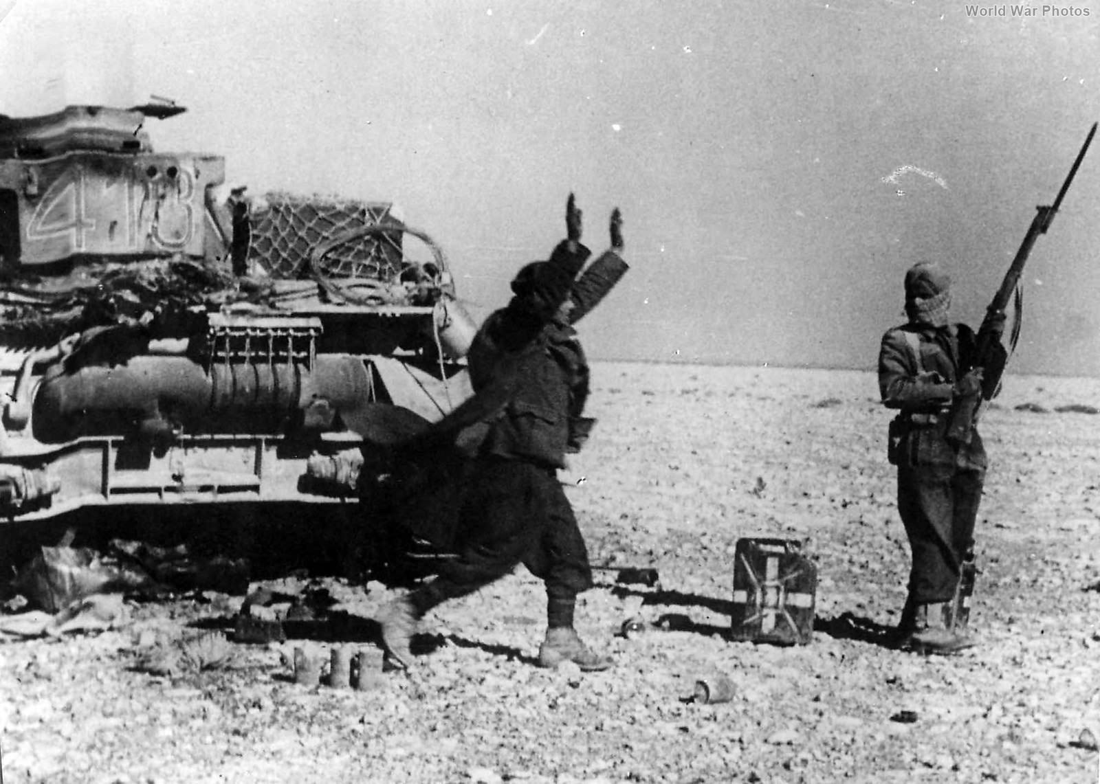 Panzer IV 413 and Italian soldier surrenders to Jawan