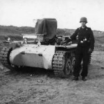 Panzer I ohne Aufbau and soldier