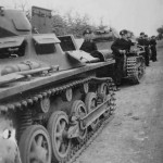 Panzer I tank with hull hatches open