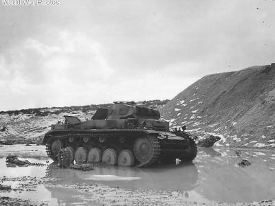 Knocked Out German PzKpfw II Tank in Tunisia 1943