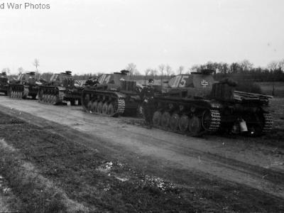 A column of Panzer II tanks