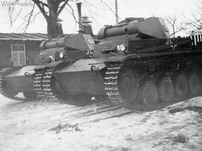 Panzer II tanks with extra armor