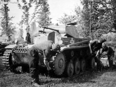 Panzer II in repairs