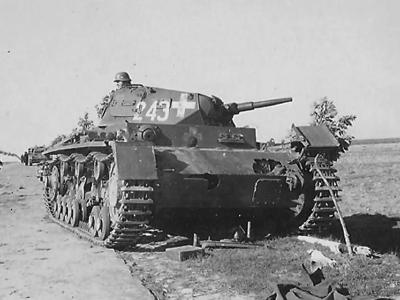 Destroyed Panzer III tactical number 243, Poland 1939
