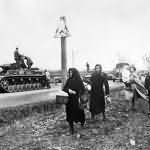 German Panzer IV Tank And Refugees – Invasion Of Yugoslavia 1941
