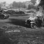 Panzerkampfwagen IV and burning truck