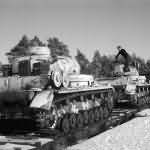 Panzer IV tanks winter rail transport