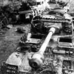 Knocked-out Panzer IV Western Front 1944