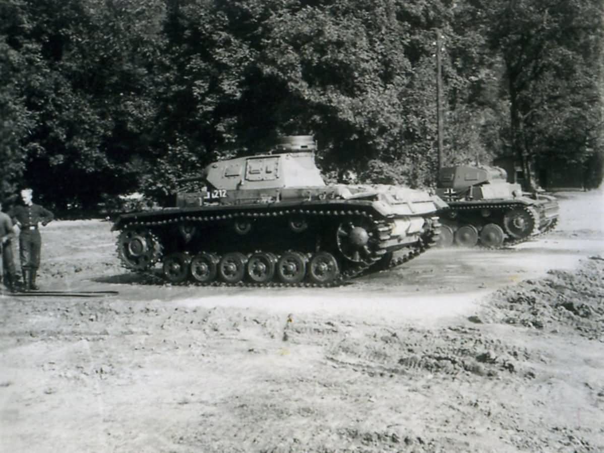 Panzer III Ausf E tactical number 212 and Panzer II