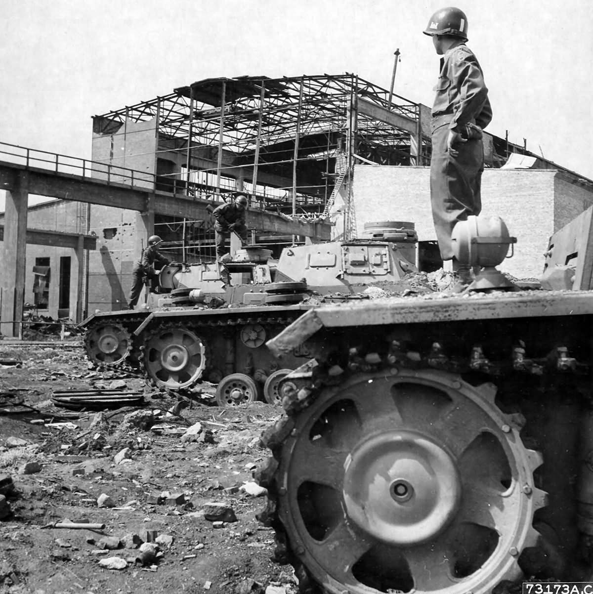 Panzers III Krupp Grusonwerk Factory at Buckau Germany 1945 World War