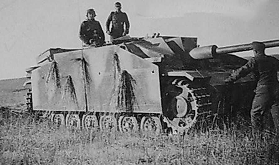German assault gun StuG 40 Ausf F with skirt armour