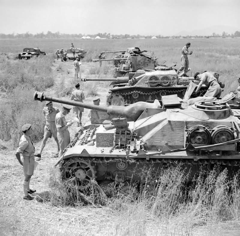 Sturmgeschutz IV and Stug III Ausf G assault guns Italy June 1944