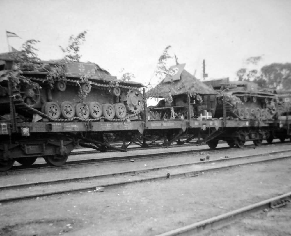 StuG III in transit to the Russian front