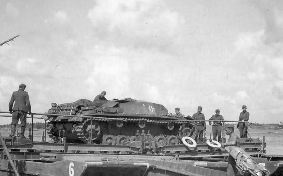 StuG III on bridge