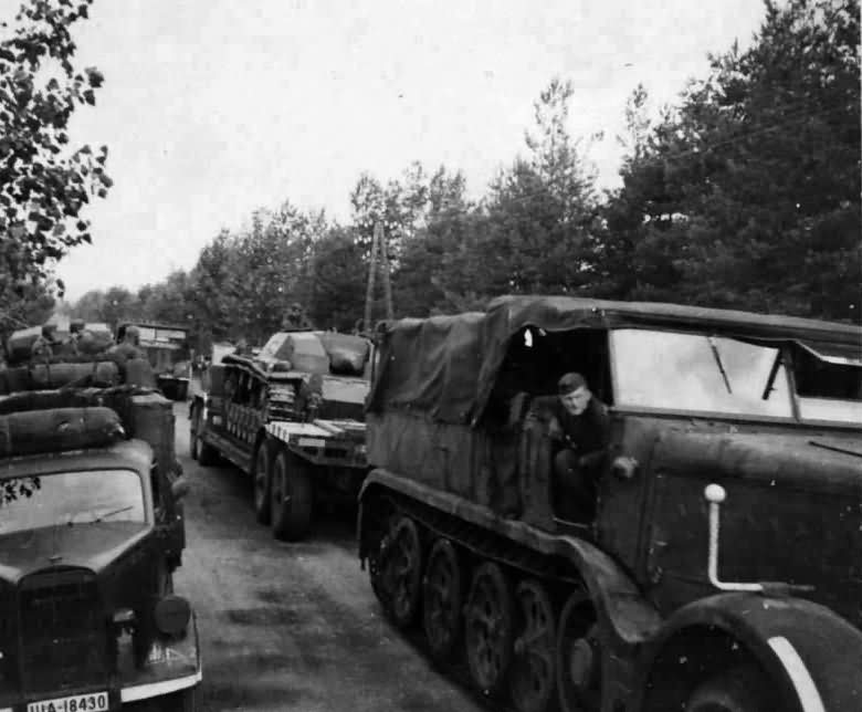 StuG III on trailer transport