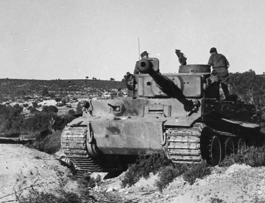 Tiger I number 121 of Schwere Abteilung 501 in Tunisia DAK Afrika Korps