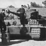 Panzer VI Tiger with its crew color photo