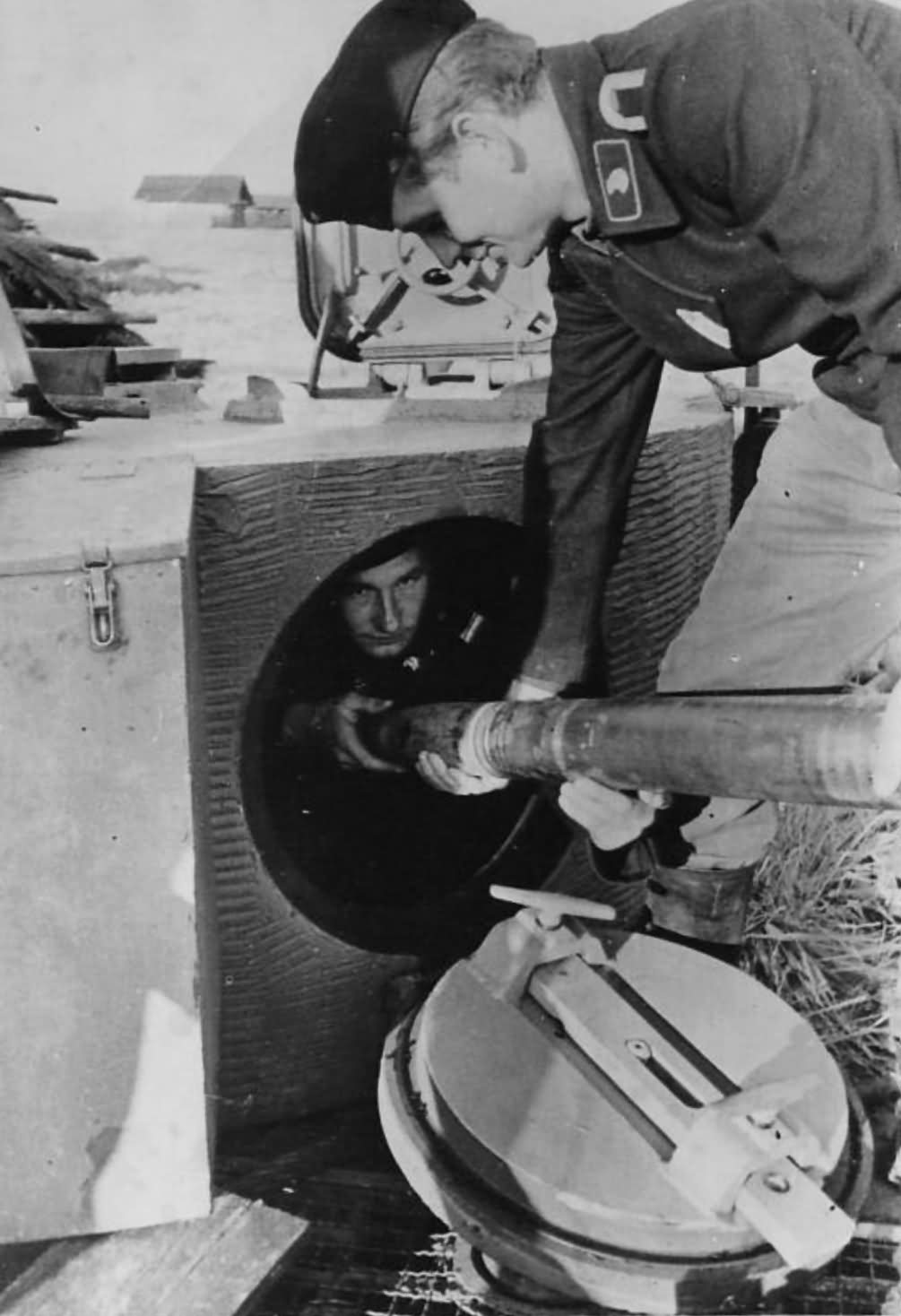 Detail of the turret of Tiger I with zimmerit