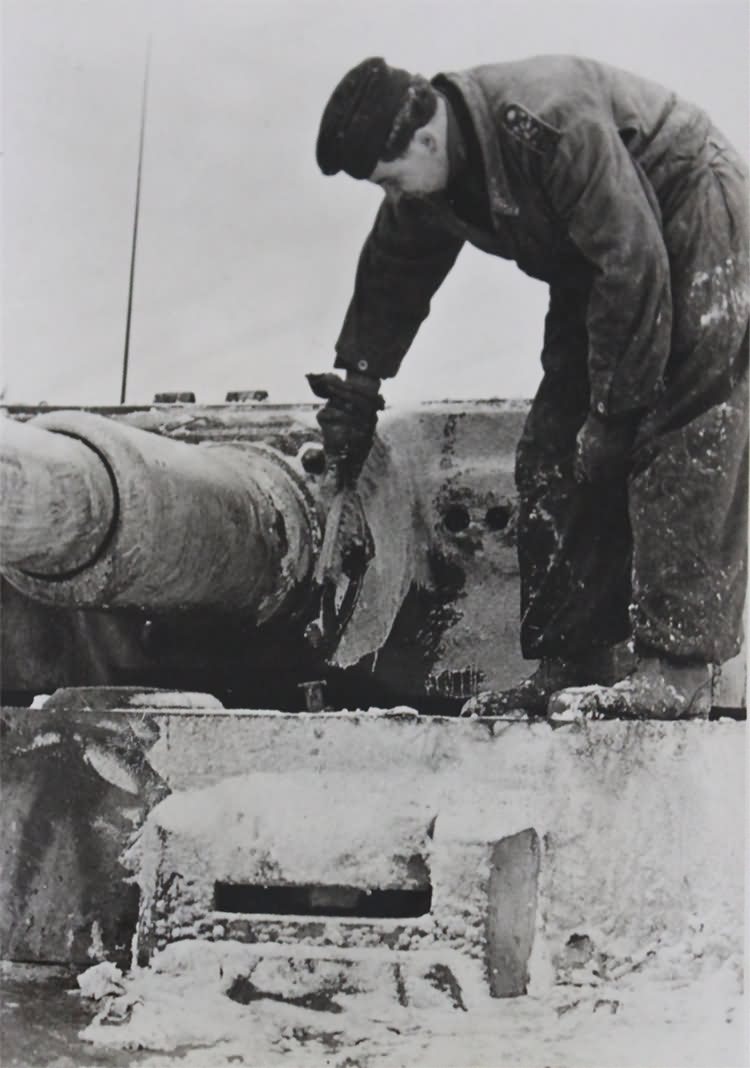 German Tiger I number 222 of Schwere Panzer Abteilung 502 – winter camouflage eastern front 1943