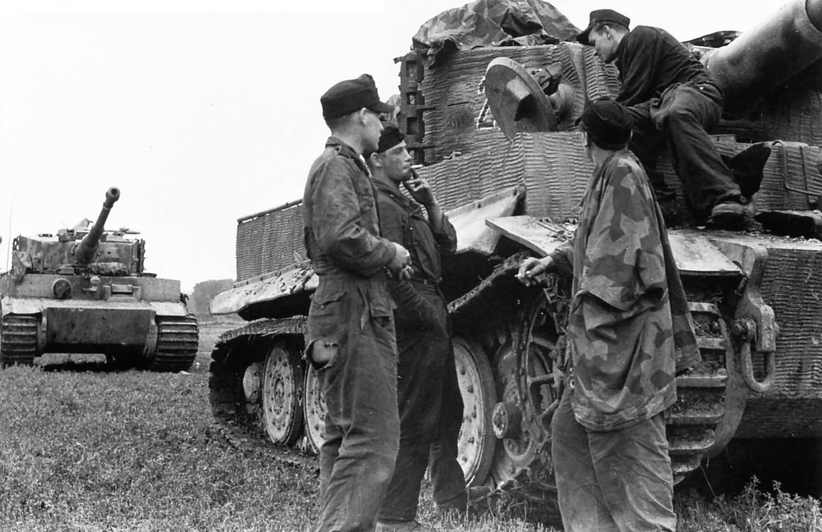 Tiger 224 of schwere Panzer Abteilung 503, Normandy. Tank with zimmerit