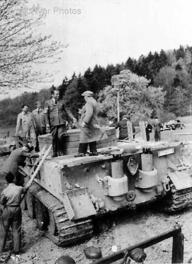Minister of Armaments Albert Speer atop Tiger tank