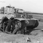 Tiger I tank „2” of 2/schwere Panzerabteilung 508, track change – Anzio Italy 1944