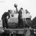 Tiger tank of Grossdeutschland Division being transported on rail car