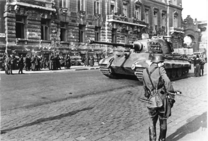 King Tiger tank of the schwere Panzer Abteilung 503. Tank number 234 Budapest Hungary 1944