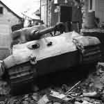King Tiger tank of the Schwere SS Panzer-Abteilung 501. Tank number 105. Stavelot December 1944 front view