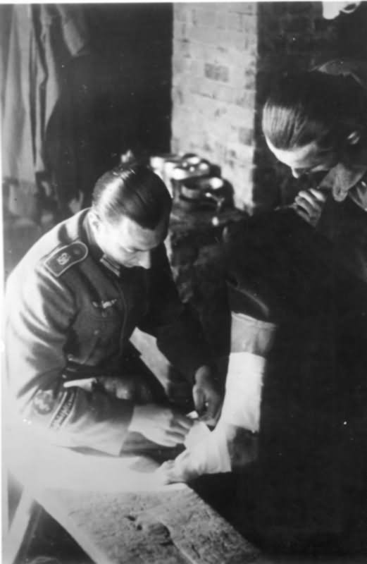 Care of a wounded soldier, Russia