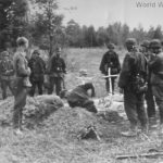 Waffen-SS troops dig grave, Eastern Front 1941