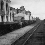 Wehrmacht Büssing-NAG railway truck on tracks in train station Russia