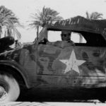 Senator James A. Mead in captured Kubelwagen Tunisia 1944