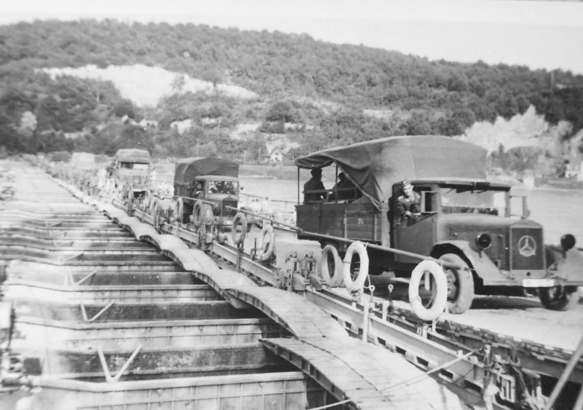 Mercedes Benz Lo 3000 of Luftwaffe pontoon bridge Balkans April 1941