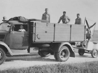 Opel Blitz Luftwaffe with startwagen Gutenfeld 1940