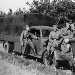 Wehrmacht truck Hansa-Lloyd „2-Tonner” and soldiers