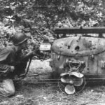 Destroyed VW typ 166 of the Division Gotz von Berlichingen July 1944