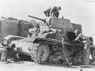 Abandoned M14/41 of 131st Armoured Division Centauro 1943