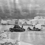 US Ambulance Drivers Inspect KO M13/40 Tunisia 1943
